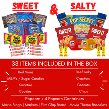 Load image into Gallery viewer, Movie Night Co.™ Gift Box Set – Snacks, Candy, Bingo & Fun Movie Night Extras