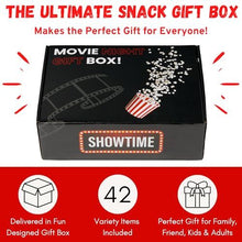 Load image into Gallery viewer, Movie Night Gift Basket – 42-Piece Gift Box with Popcorn, Candy, Snacks & Bingo – Birthdays, Date Night, Family, Kids, Adults, Mom, Dad, Teens, Christmas, Mothers Day, Fathers Day, Raffle & Fundraiser