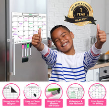Load image into Gallery viewer, Dry Erase Calendar for Fridge - White - XOXO Parents