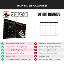 Load image into Gallery viewer, Dry Erase Magnet Calendar for Fridge - Black - XOXO Parents