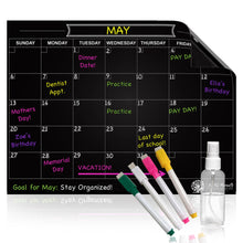 Load image into Gallery viewer, Dry Erase Magnet Calendar for Fridge - Black - XOXO Parents