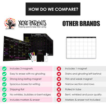 Load image into Gallery viewer, Magnet Chore Chart + Calendar + To Do List (Black) - XOXO Parents