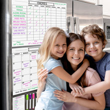 Load image into Gallery viewer, Magnet Chore Chart + Calendar + To Do List (White) - XOXO Parents