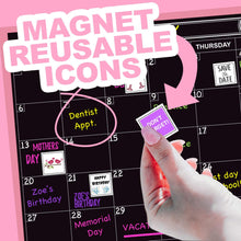 Load image into Gallery viewer, Magnetic Month Labels, Dates & Holidays (Black) - XOXO Parents