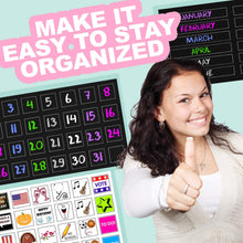 Load image into Gallery viewer, Magnetic Month Labels, Dates & Holidays (Black) - XOXO Parents