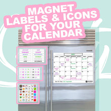 Load image into Gallery viewer, Magnetic Month Labels, Dates & Holidays (White) - XOXO Parents