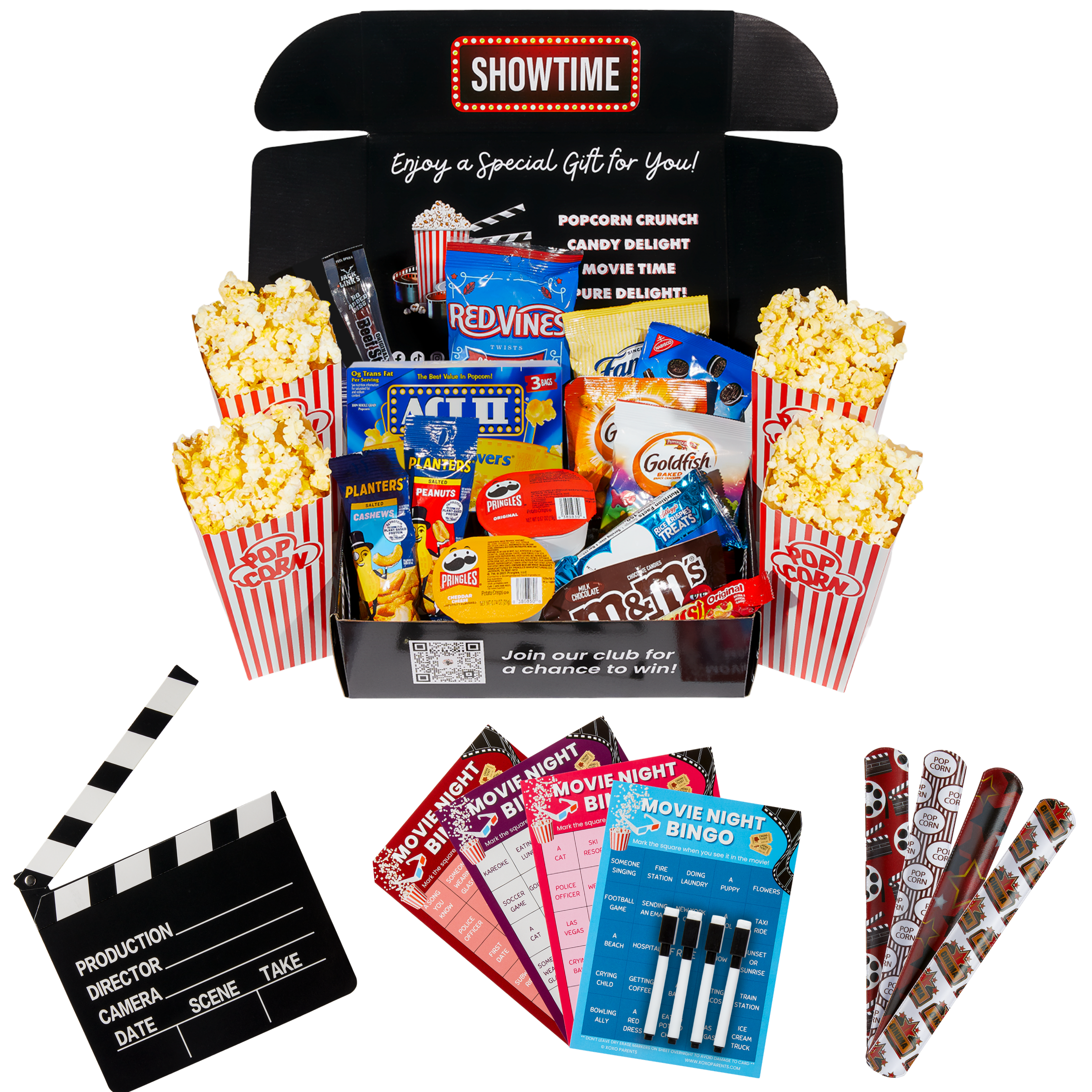 Movie Night Gift Box Set Snacks + Movie Night Bingo & More