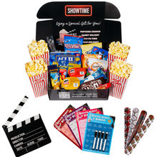 Load image into Gallery viewer, Movie Night Gift Box Set Snacks + Movie Night Bingo &amp; More
