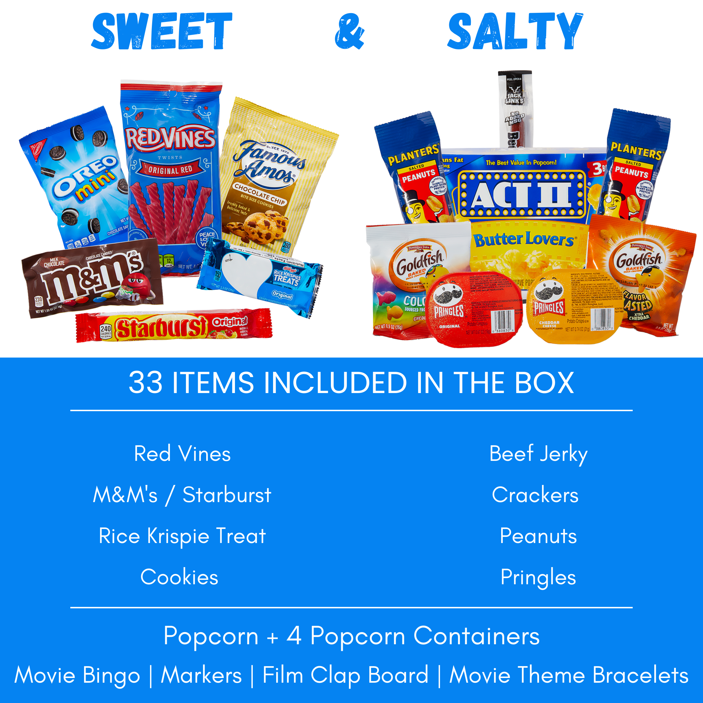 Movie Night Gift Box Set Snacks + Movie Night Bingo & More