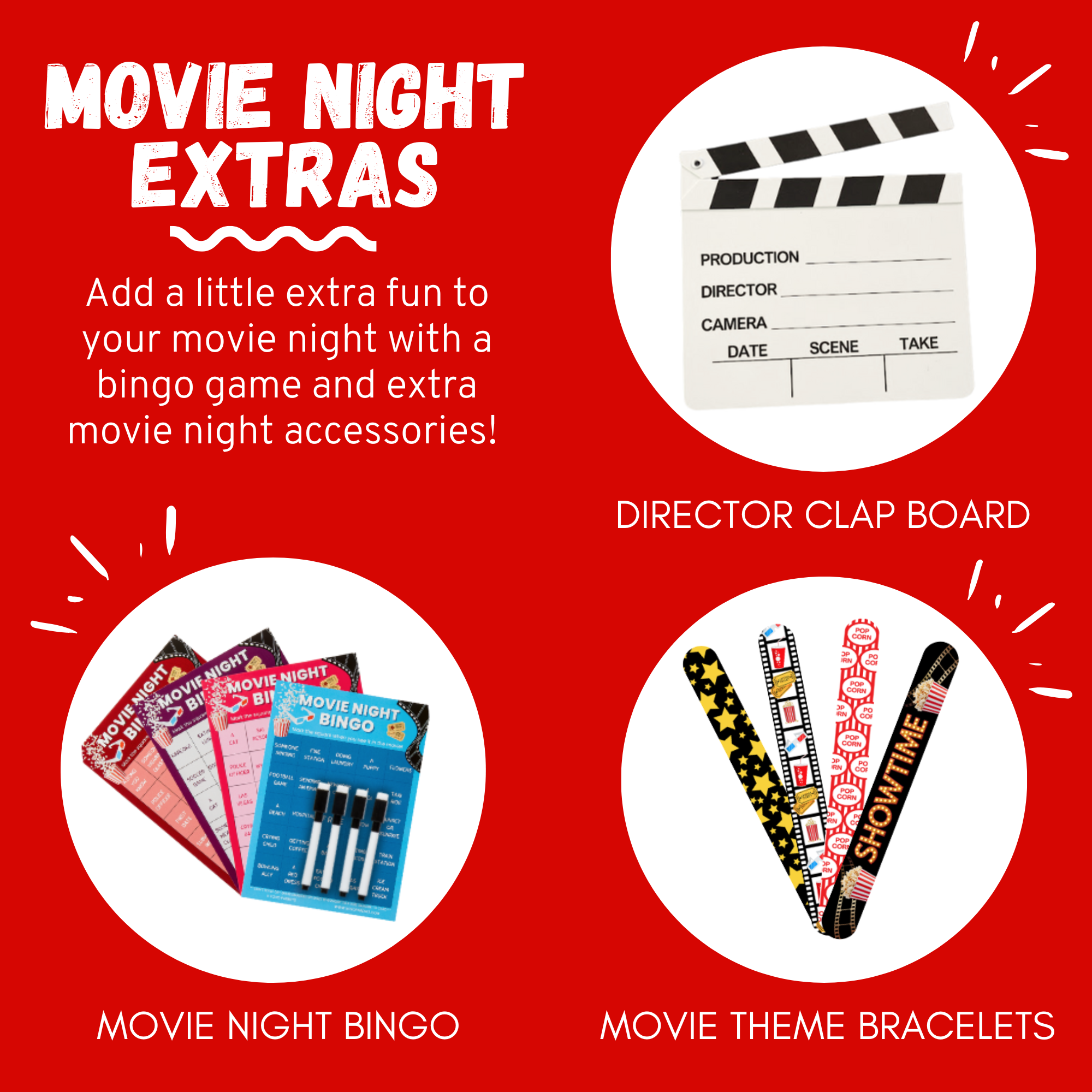 Movie Night Co.™ Gift Box Set Snacks + Movie Night Bingo & More