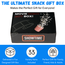 Load image into Gallery viewer, Movie Night Gift Box Set Snacks + Movie Night Bingo &amp; More
