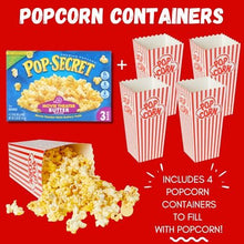 Load image into Gallery viewer, Movie Night Gift Basket – 42-Piece Gift Box with Popcorn, Candy, Snacks &amp; Bingo – Birthdays, Date Night, Family, Kids, Adults, Mom, Dad, Teens, Christmas, Mothers Day, Fathers Day, Raffle &amp; Fundraiser
