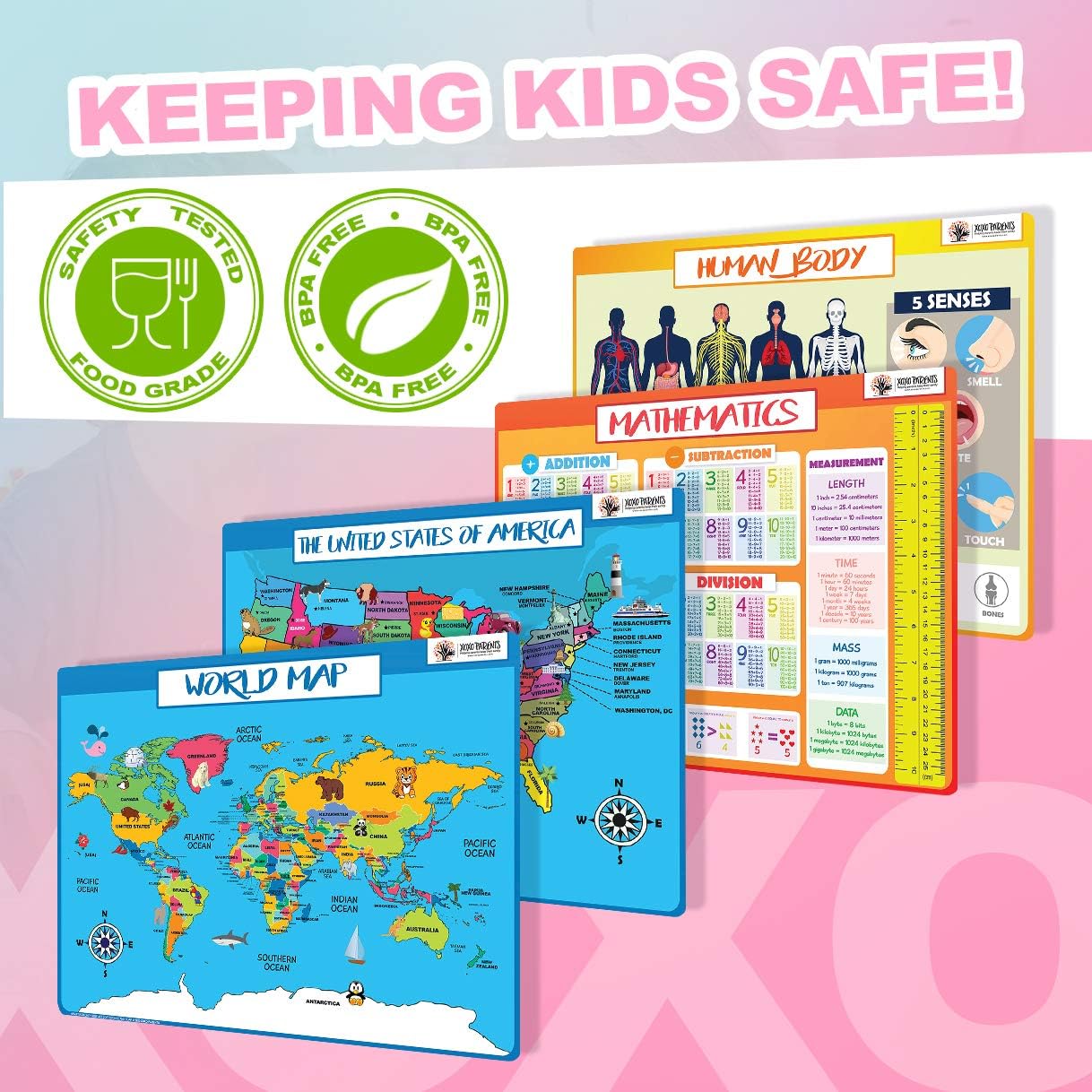 Kids Placemat - School Age - XOXO Parents