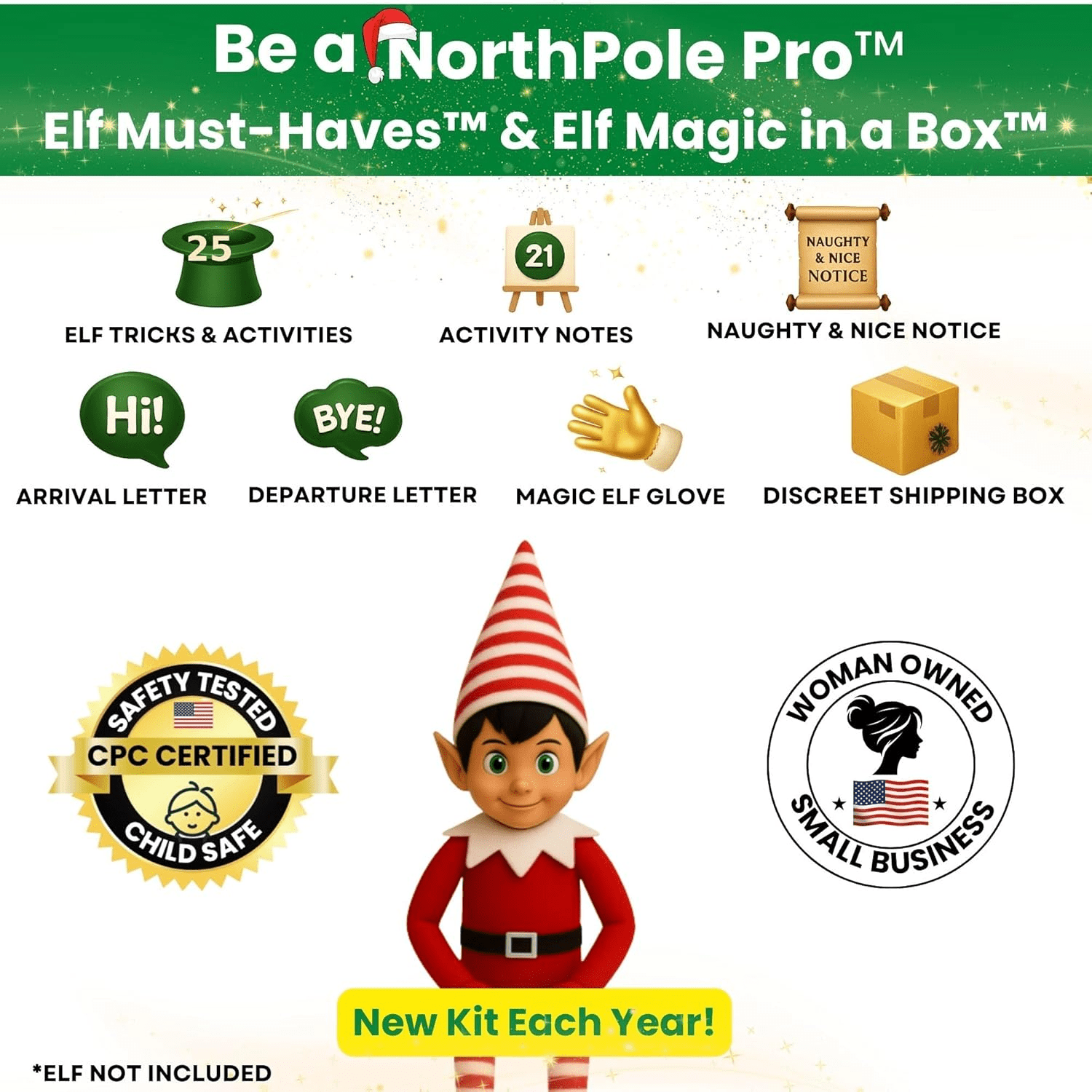 NorthPole Pro™ 25 Day Christmas Elf Kit - Magic Elf Must - Haves™ & Elf Magic in a Box™ - XOXO Parents