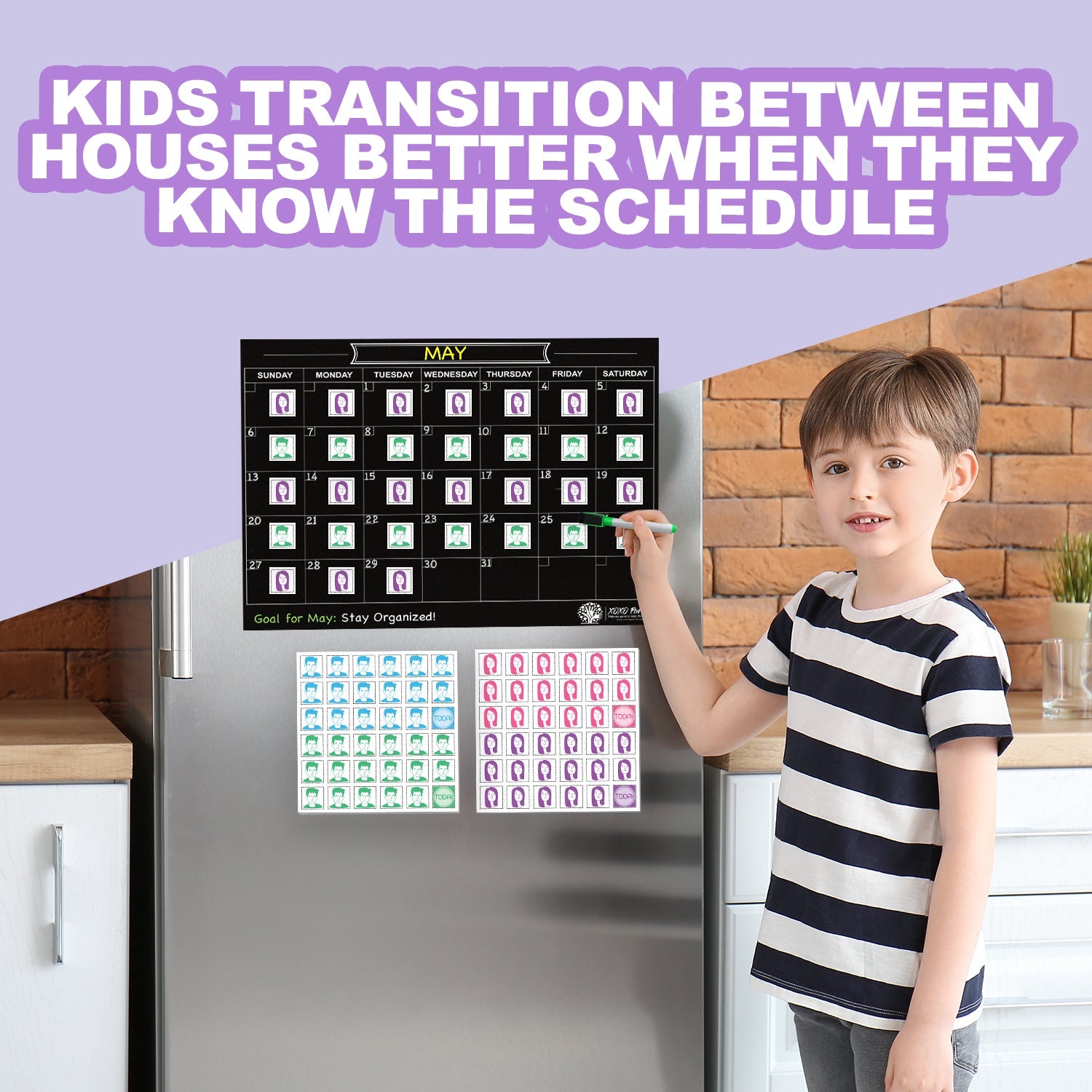 Magnetic CoParenting Labels for Calendar - XOXO Parents